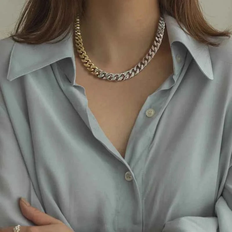 Unisexo Latón Cadena de eslabones cubanos Cadena de eslabones cubanos Geométrico Collar Joyería de latón