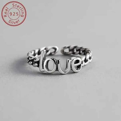 1 Pieza Plata De Ley 925 Geométrico Palabras Del Vocabulario/Nombre Anillo Ajustable